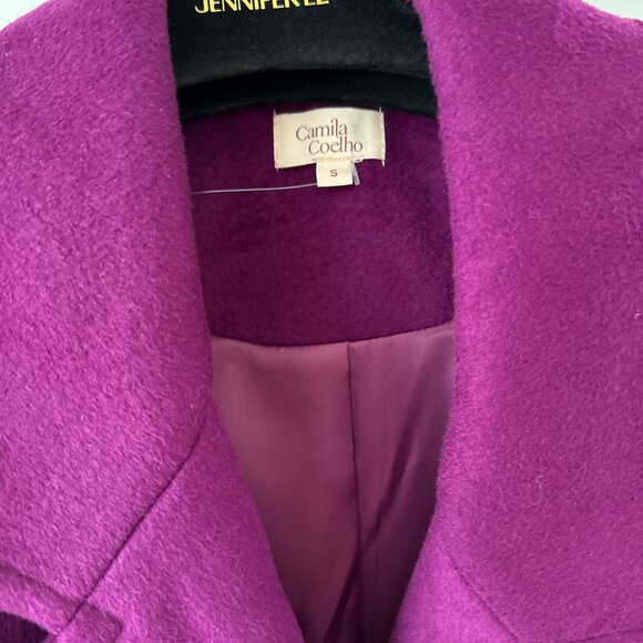 Camila Coelho - Violet Double Breasted Coat SIZE S - Picture 6 of 7